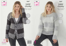 Load image into Gallery viewer, King Cole Super Chunky Knitting Pattern - Ladies Sweater &amp; Cardigan (5667)