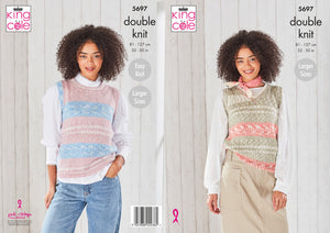 King Cole Double Knitting Pattern - Ladies Tank Tops (5697)