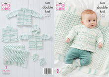 Load image into Gallery viewer, King Cole Double Knitting Pattern - Baby Cardigan Waistcoat &amp; Hoody (5699)