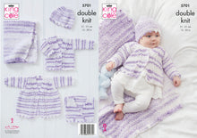 Load image into Gallery viewer, King Cole Double Knitting Pattern - Matinee Coat Cardigan &amp; Waistcoat (5701)