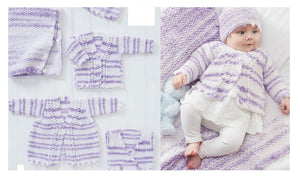 King Cole Double Knitting Pattern - Matinee Coat Cardigan & Waistcoat (5701)