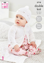 Load image into Gallery viewer, King Cole Double Knitting Pattern - Baby Cardigan Hat &amp; Blanket (5718)