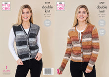 Load image into Gallery viewer, King Cole Double Knit Knitting Pattern - Ladies Cardigan &amp; Waistcoat (5739)