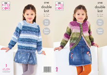 Load image into Gallery viewer, King Cole Double Knit Knitting Pattern - Girls Cardigan &amp; Sweater (5740)