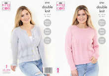 Load image into Gallery viewer, King Cole Double Knit Knitting Pattern - Ladies Sweater &amp; Cardigan (5741)