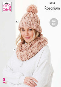 King Cole Rosarium Knitting Pattern - Ladies Accessories (5756)
