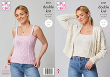 Load image into Gallery viewer, King Cole Double Knitting Pattern - Ladies Cable Top &amp; Cardigan (5761)