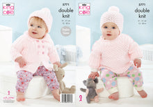 Load image into Gallery viewer, King Cole DK Knitting Pattern - Baby Coat Top &amp; Hats (5771)