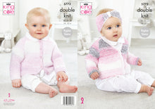 Load image into Gallery viewer, King Cole Double Knit Knitting Pattern - Baby Cardigans &amp; Headband (5773)