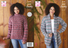 Load image into Gallery viewer, King Cole Super Chunky Knitting Pattern - Ladies Sweater &amp; Jacket (5779)