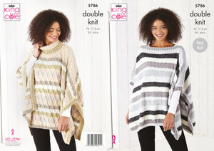 King Cole Double Knitting Pattern - Ladies Tabbards (5786)