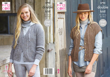 Load image into Gallery viewer, King Cole Double Knitting Pattern - Ladies Cardigan &amp; Waistcoat (5792)