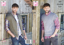 Load image into Gallery viewer, King Cole Double Knitting Pattern - Mens Waistcoat &amp; Tank Top (5800)