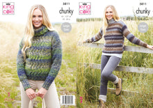 Load image into Gallery viewer, King Cole Chunky Knitting Pattern - Ladies Sweaters (5811)