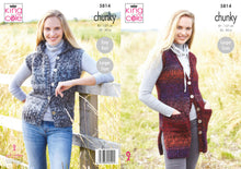 Load image into Gallery viewer, King Cole Chunky Knitting Pattern - Ladies Waistcoats (5814)