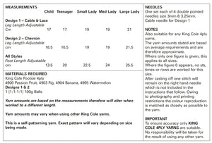 King Cole 4ply Knitting Pattern - Ladies Socks (5824)