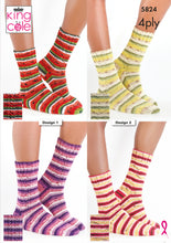 Load image into Gallery viewer, King Cole 4ply Knitting Pattern - Ladies Socks (5824)