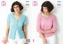 Load image into Gallery viewer, King Cole 4ply Knitting Pattern - Ladies Top &amp; Cardigan (5848)