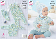 Load image into Gallery viewer, King Cole DK Knitting Pattern - Baby Dungarees Jacket &amp; Hat (5855)