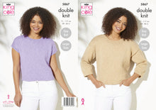Load image into Gallery viewer, King Cole Double Knit Knitting Pattern - Ladies Sweater &amp; Top (5867)