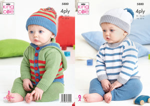 King Cole 4ply Knitting Pattern - Baby Set (5880)