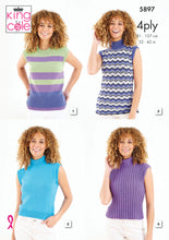Load image into Gallery viewer, King Cole 4ply Knitting Pattern - Ladies Tank Tops (5897)