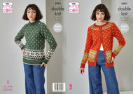 King Cole Double Knit Knitting Pattern - Ladies Cardigan & Sweater (5901)