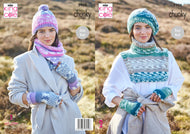 King Cole Chunky Knitting Pattern - Ladies Accessories (5908)