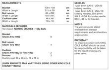 Load image into Gallery viewer, King Cole Chunky Knitting Pattern - Blanket Bed Runner &amp; Cushion Cover (5909)