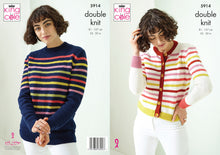 Load image into Gallery viewer, King Cole Double Knit Knitting Pattern - Ladies Cardigan &amp; Sweater (5914)