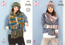 Load image into Gallery viewer, King Cole Chunky Knitting Pattern - Ladies Accessories (5936)
