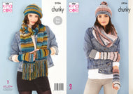 King Cole Chunky Knitting Pattern - Ladies Accessories (5936)
