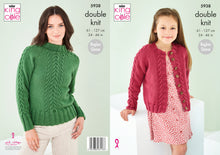 Load image into Gallery viewer, King Cole DK Knitting Pattern - Ladies &amp; Girls Sweater &amp; Cardigan (5938)