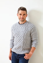 Load image into Gallery viewer, King Cole Aran Knitting Pattern - Mens Sweaters (5951)