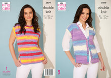 Load image into Gallery viewer, King Cole Double Knit Knitting Pattern - Ladies Waistcoat &amp; Top (5979)