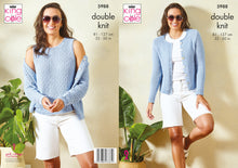 Load image into Gallery viewer, King Cole Double Knit Knitting Pattern - Ladies Cardigan &amp; Top (5988)