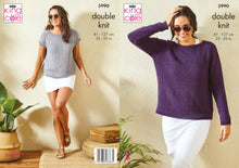 Load image into Gallery viewer, King Cole Double Knit Knitting Pattern - Ladies Sweater &amp; Top (5990)