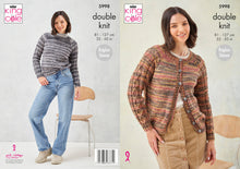 Load image into Gallery viewer, King Cole DK Knitting Pattern - Ladies Sweater &amp; Cardigan (5998)