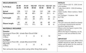 King Cole DK Knitting Pattern - Ladies Sweater & Cardigan (5998)