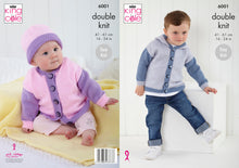 Load image into Gallery viewer, King Cole DK Knitting Pattern - Baby Hoodie Cardigan &amp; Hat (6001)