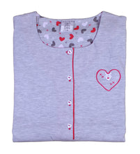 Load image into Gallery viewer, Ladies Nightdress with Valentines Heart Motif &amp; Buttons (Small)
