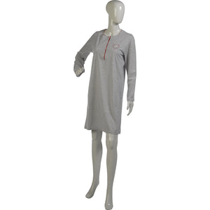 Ladies Nightdress with Valentines Heart Motif & Buttons (Small)