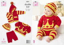 Load image into Gallery viewer, King Cole DK Knitting Pattern - Baby Coronation Themed Set (6021)