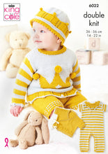 Load image into Gallery viewer, King Cole DK Knitting Pattern - Baby Coronation Themed Set (6022)