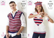 Load image into Gallery viewer, King Cole DK Knitting Pattern - Ladies &amp; Mens Sweater Top &amp; Crown (6024)