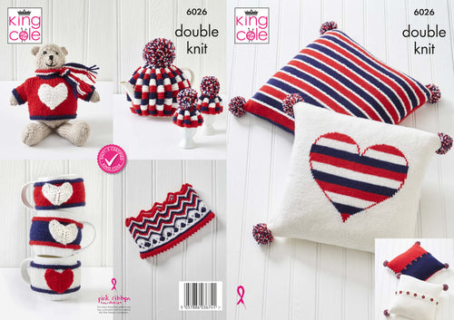 King Cole DK Knitting Pattern - Union Jack Theme Home Decor (6026)