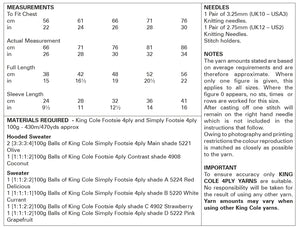 King Cole 4ply Knitting Pattern - Childrens Sweater & Hoodie (6028)