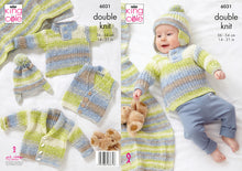 Load image into Gallery viewer, King Cole DK Knitting Pattern - Baby Jacket Gilet Sweater Hat &amp; Blanket (6031)