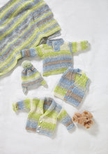 Load image into Gallery viewer, King Cole DK Knitting Pattern - Baby Jacket Gilet Sweater Hat &amp; Blanket (6031)