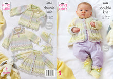 Load image into Gallery viewer, King Cole DK Knitting Pattern - Baby Matinee Jacket Overtop &amp; Bootees (6034)